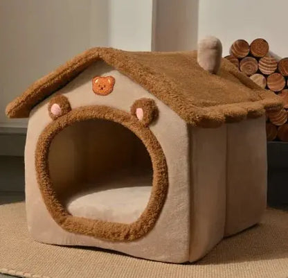 Cuccia da Interno a Casetta | Letto Morbido e Caldo per Cani e Gatti - Cuccia per cani e gatti | GoodBoyGadgets