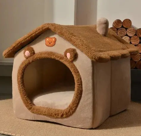 Cuccia da Interno a Casetta | Letto Morbido e Caldo per Cani e Gatti - Cuccia per cani e gatti | GoodBoyGadgets