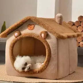Cuccia da Interno a Casetta | Letto Morbido e Caldo per Cani e Gatti - Cuccia per cani e gatti | GoodBoyGadgets