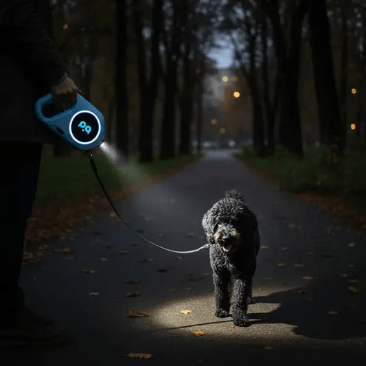 Guinzaglio LED Retrattile di Sicurezza per Cani | Luce Integrata per Passeggiate Notturne | GoodBoyGadgets